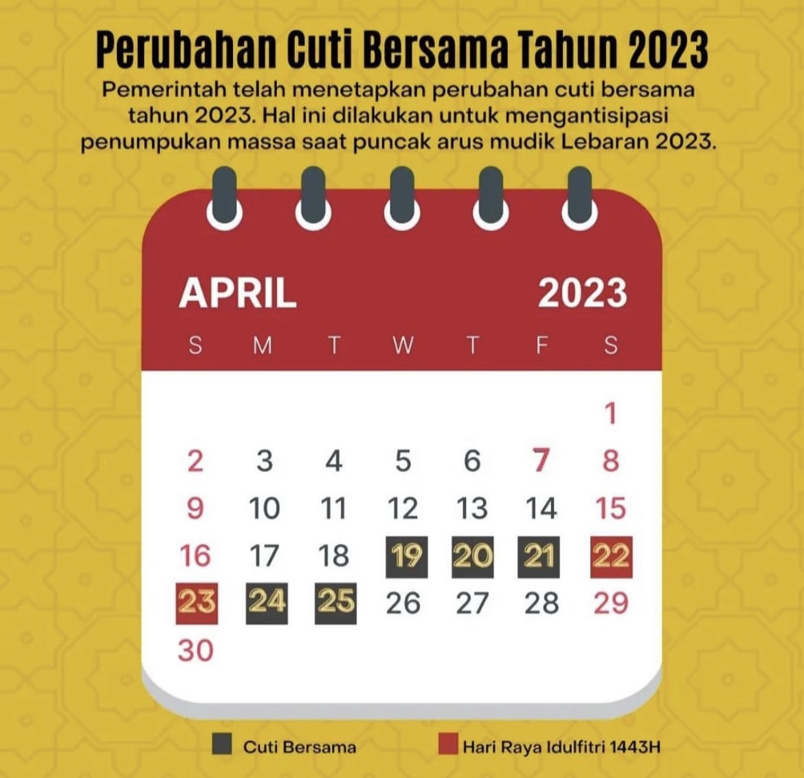 Jadwal Cuti Bersama ASN Lebaran 2023