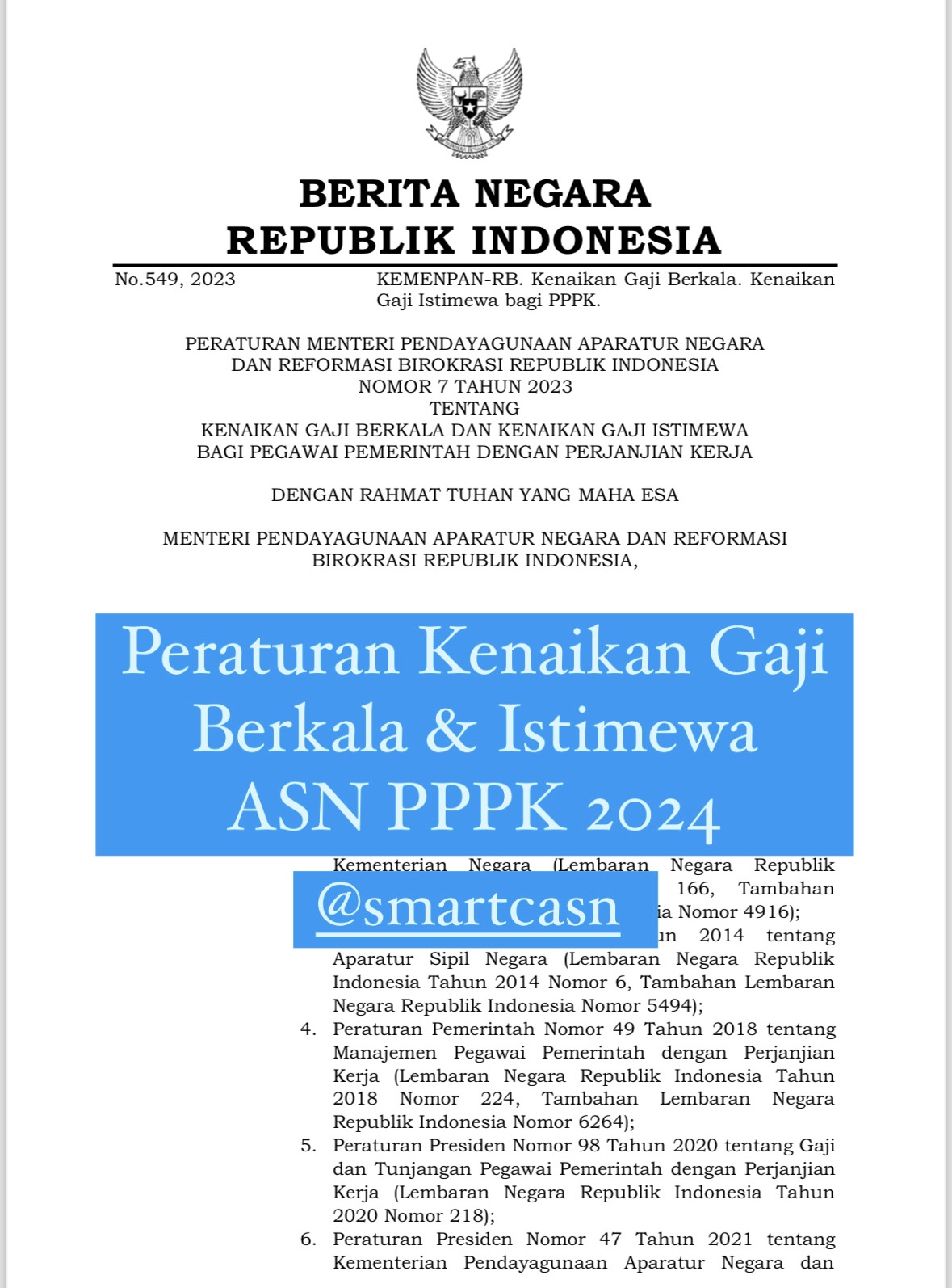 PERATURAN KENAIKAN GAJI ASN PPPK 2024